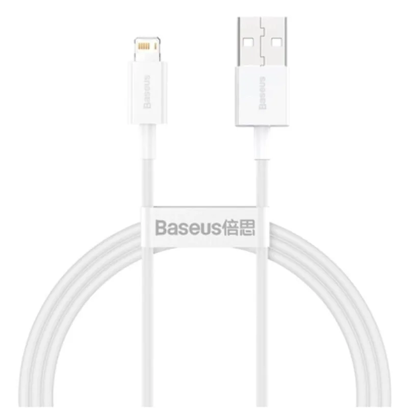 Дата кабель USB 2.0 AM to Lightning 0.25m Superior Fast Charging 2.4A white Baseus (CALYS-02)