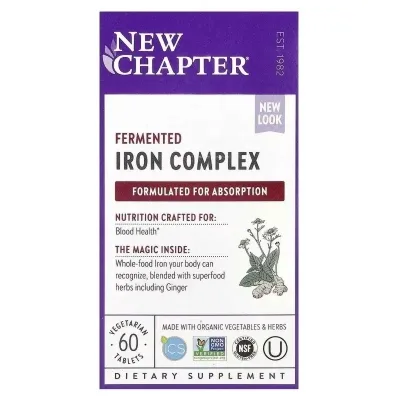 Мінерали New Chapter Залізо ферментований комплекс, Fermented Iron Complex, 60 таб (NCR-00636)