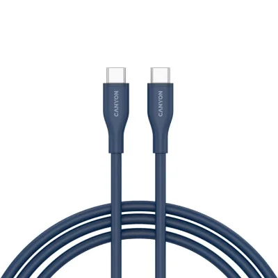 Дата кабель USB-C to USB-C 1.0m CC60SC10 60W Silicon Dark blue Canyon (CNS-CC60SC10DB)