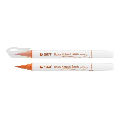 Художній маркер STA пензлик акварельний AQUA NATURAL BRUSH 3700, помаранчевий (STA3700-7)
