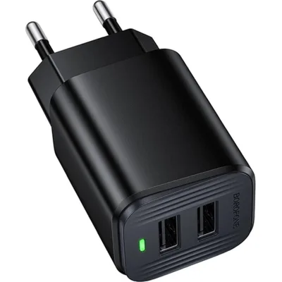 Зарядний пристрій BOROFONE BAS81A 2xUSB 10.5W black (6941991126628)