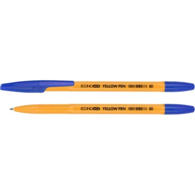 Ручка кулькова Economix YELLOW PEN 0,5 мм. Корпус жовтий, пише синім (E10187-02)