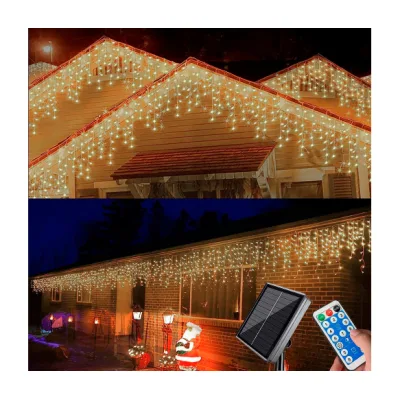 Гірлянда Voltronic Бахрома White Hot 180 LED, 5х0,7 м, вулична, з сонячною панелью та пультом (YXW-007-180/5/0,7WH)