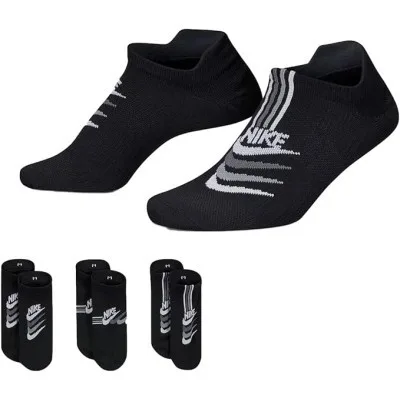 Шкарпетки Nike W NK EVERYDAY PLUS LTWT NS 3PR DH5474-903 38-42 3 пари Чорні (195244784295)