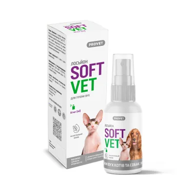 Лосьйон для тварин ProVET SOFTVET для гігієни вух котів і собак 30 мл (4823082440092)