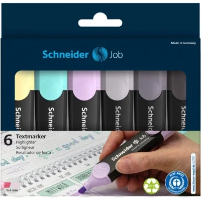 Набір маркерів Schneider JOB текстових 150, 6 пастельні кольори в картонній упаковці (S115099)