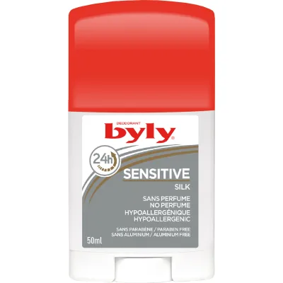 Дезодорант Byly Стік Sensitive Silk Захист 24 години Без запаху та алюмінію Гіпоалергенний для чутливої шкіри 50 (8411104004740)