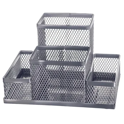 Підставка для дрібниць Buromax 154 x 103 x 100 мм, металева, срібна (BM.6246-24)