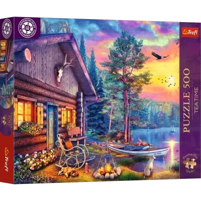 Пазл Trefl Premium Plus Tea Time : Вечірній захід сонця біля будиночка 500 елементів (5900511376173)