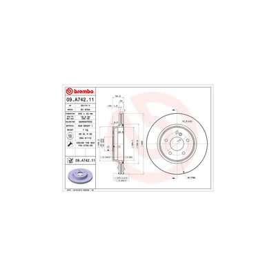 Гальмівний диск Brembo 09.A742.11 (упаковка 2 шт)