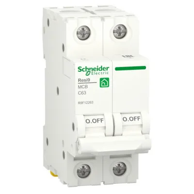 Автоматичний вимикач Schneider Electric RESI9 6kA 2P 63A С (R9F12263)