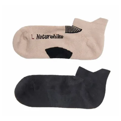 Шкарпетки Naturehike низькі NH21FS014 2 пари бежеві чорні L (6927595773161)
