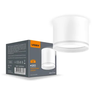 Світильник Videx під лампу GX53 накладний Білий (VL-SPF35A-W)