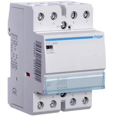 Автоматичний вимикач Hager 40 A 230V 4NO 3P (A) (ESC440)