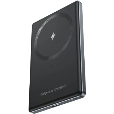 Батарея універсальна Choetech Magnetic Wireless 5000mAh, 20W, PD, Qi-15W, Black (B738-CCBK)