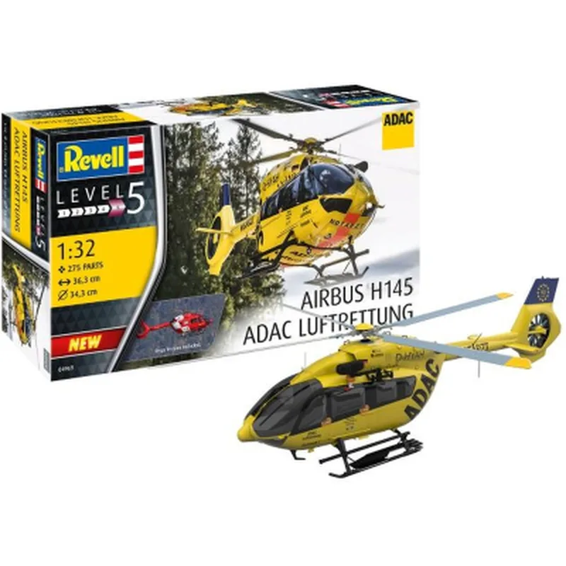 Збірна модель Revell Геликоптер Airbus H145 ADAC Рятувальна служба, рівень 5,1:32 (RVL-04969)