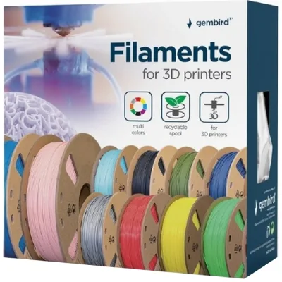 Пластик для 3D-принтера Gembird PETG, 1.75 мм, black, 1 кг (3DP-PETG1.75-01-BK)