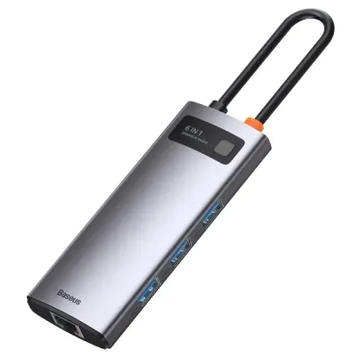 Концентратор Baseus USB-C 6-in-1 (CAHUB-CW0G)