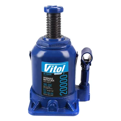 Домкрат Vitol DB-20002H/JX0111, телескопічний, гідравлічний, 20т, min 185мм, max 350мм (DB-20002H / JX0111)