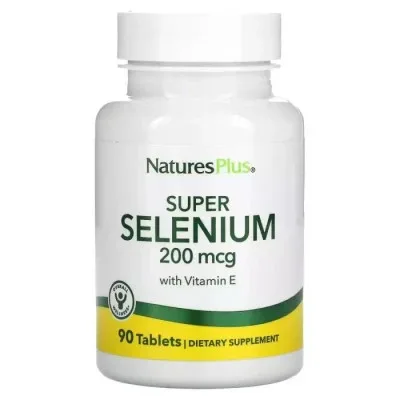 Вітамінно-мінеральний комплекс Natures Plus Селен с витамином Е, 200 мкг, Super Selenium With Vitamin E, 90 таблеток (NAP-03501)