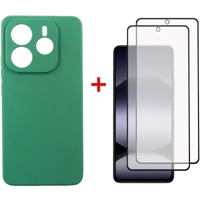 Чохол до мобільного телефона Dengos Xiaomi Redmi Note 14 5G Soft + glass 2pcs (Mint) (DG-CTG2P-14)