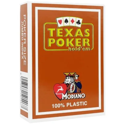 Гральні карти Modiano Poker Cristallo 100 Plastic Jumbo Index (red) (PC_MPC100JR)