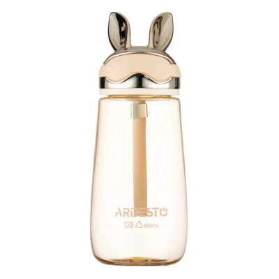 Пляшка для води Ardesto Bunny 600мл, пластик, жовтий (AR2260BY)