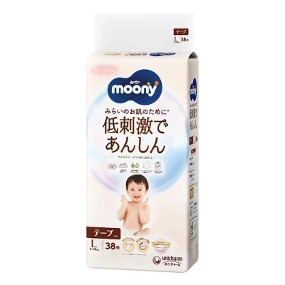 Підгузки Moony Natural L 9-14 кг, 38 шт (4903111242030)