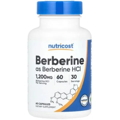 Вітамінно-мінеральний комплекс Nutricost Берберін, 1200 мг, Berberine, 60 капсул (NCS57287)