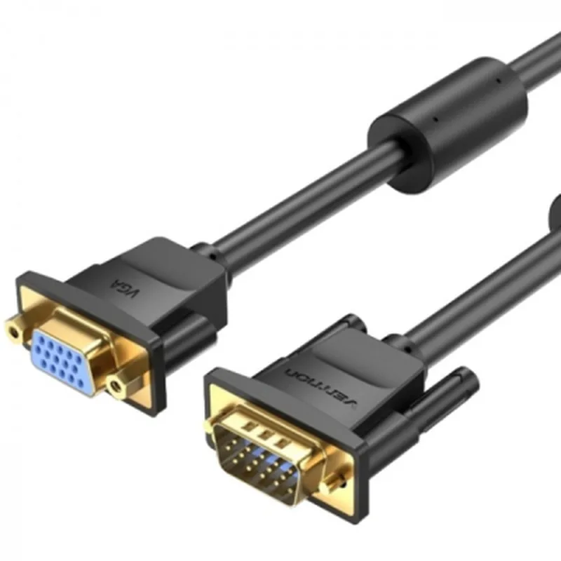 Кабель мультимедійний VGA M to VGA F 5.0m black Vention (DAGBJ)