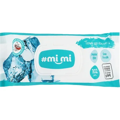Вологі серветки Mi Mi Охолоджувальні З клапаном 102 шт. (4820237500373)