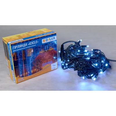 Гірлянда Delux Icicle 75LED 2x0.7m білий/чорний IP44 EN (90016589)