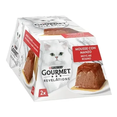 Паштет для котів Purina Gourmet Revelations мус з яловичиною 2х57 г (7613287070005) (упаковка 12 шт)