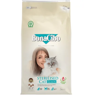 Сухий корм для кішок BonaCibo Sterilised Salmon 5 кг (8694686407028)