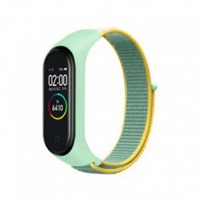 Ремінець до фітнес браслета BeCover Nylon Style для Xiaomi Mi Smart Band 5/6 Green-Yellow (705420)