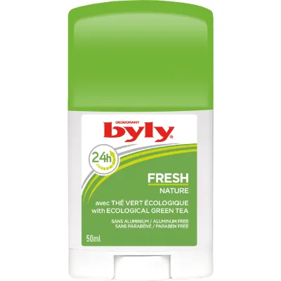 Дезодорант Byly Стік Fresh Nature Захист 24 години З м’ятою та зеленим чаєм Без алюмінію 50 мл (8411104003293)