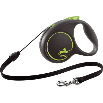 Повідець для собак Flexi Black Design М трос 5 м (зелений) (4000498033425)
