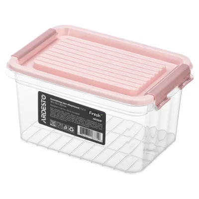 Харчовий контейнер Ardesto Fresh 1.2л, пластик, прямокутна, рожевий (AR1304P)