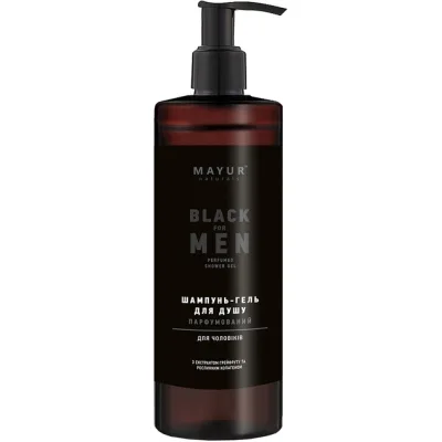 Гель для душу Mayur Black For Men 3 в 1 Парфумований для чоловіків 200 мл (4820230954999)