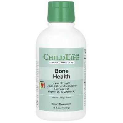Вітамінно-мінеральний комплекс ChildLife Clinicals Кальцій та магній з вітамінами D3 та K2, смак апельсину, Liquid (CLC30702)
