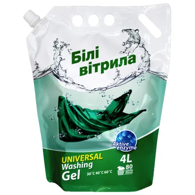 Гель для прання Білі Вітрила Universal Дой-пак 4 л (4820017663885)