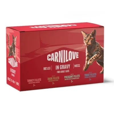 Вологий корм для кішок Carnilove Gravy Multipack в соусі в асортименті 12x85 г (8595602582747)