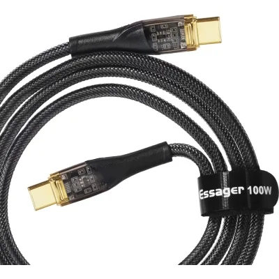 Дата кабель USB-C to USB-C 1.0m 100W black Essager (EXCTT1-XJ01-P)