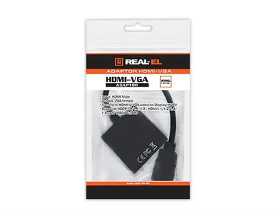 Перехідник HDMI to VGA 0.15m REAL-EL (EL123500020)