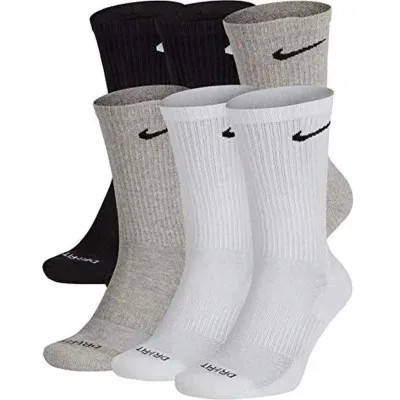 Шкарпетки Nike U NK ED PLS CSH CRW 6PR-132 SX6897-965 46-50 6 пар Білий/Чорний/Сірий (195241138756)
