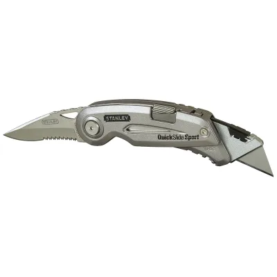 Ніж монтажний Stanley QUICKSLIDE SPORT UTILITY KNIFE складаний з двома лезами (0-10-813)