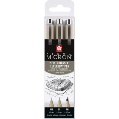 Лайнер Sakura Набір Pigma Micron URBAN, 3 шт (8712079423919)