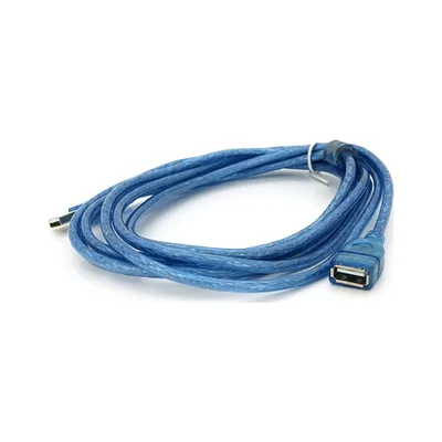 Дата кабель USB 2.0 AM/AF 3.0m ferrite transparent blue Voltronic (YT-AM/AF-3.0TBL)