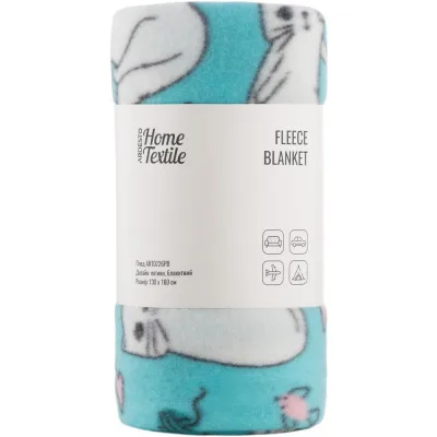 Плед Ardesto Fleece 100% поліестер, котики, блакитний 130х160 см (ART0726PB)