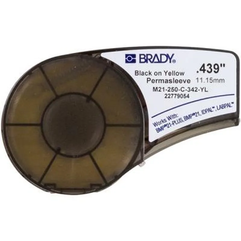 Стрічка для принтера етикеток Brady термозбіжна трубка, 2.39 - 5.46, Black on Yellow (M21-250-C-342-YL)